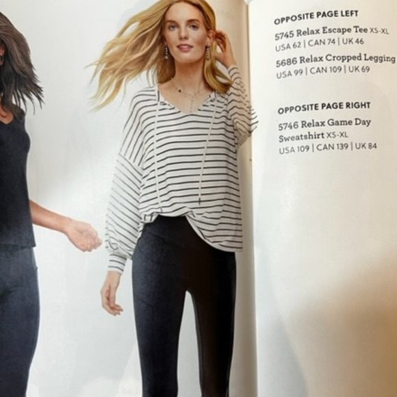 CAbi Black and White Striped Sweatshirt - Picture 1 of 6